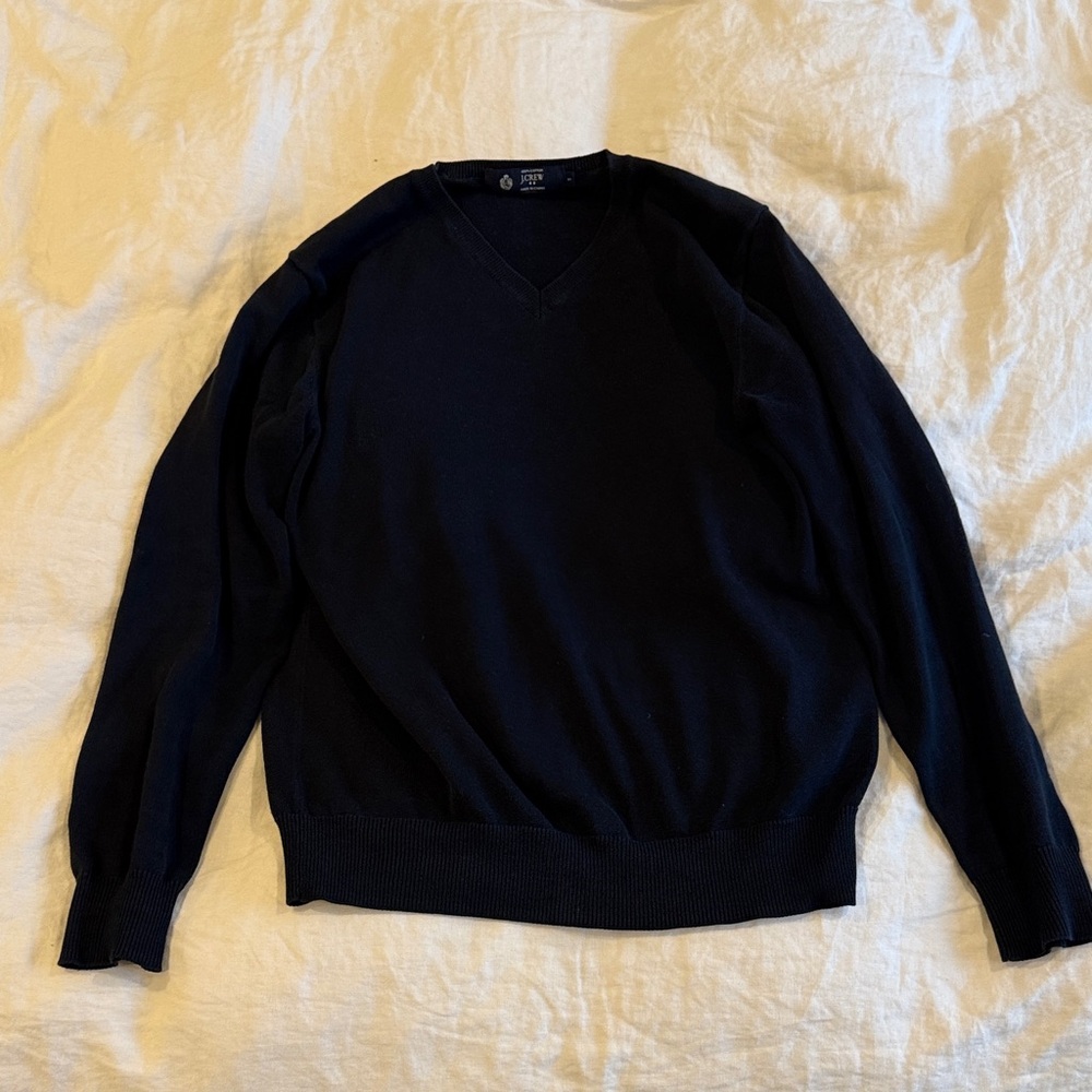J. Crew Classic Navy V-Neck Sweater